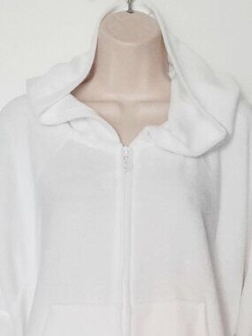 Victoria's Secret Hoodie Sweatshirt Full Zip White Size XL